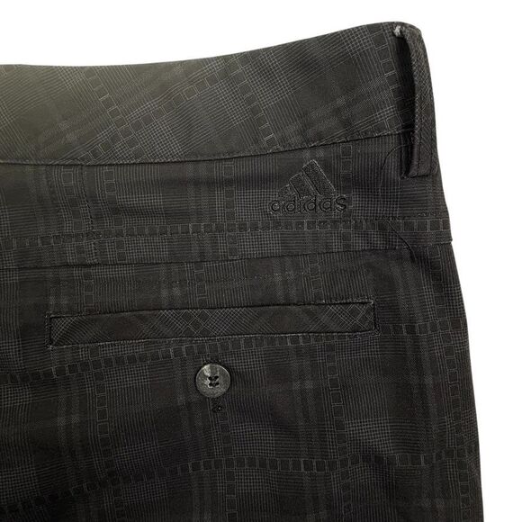 Adidas ClimaLite Golf Shorts Black Tonal Plaid Performance Lightweight SZ 36 - Picture 9 of 13